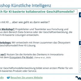 Unser Angebot: Workshop für KI-Innovationsökosystem Unser Angebot: Workshop für KI-Innovationsökosystem